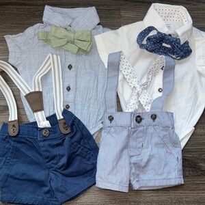Bundle of 2 Carter's Newborn bow tie outfits (6 pieces)
